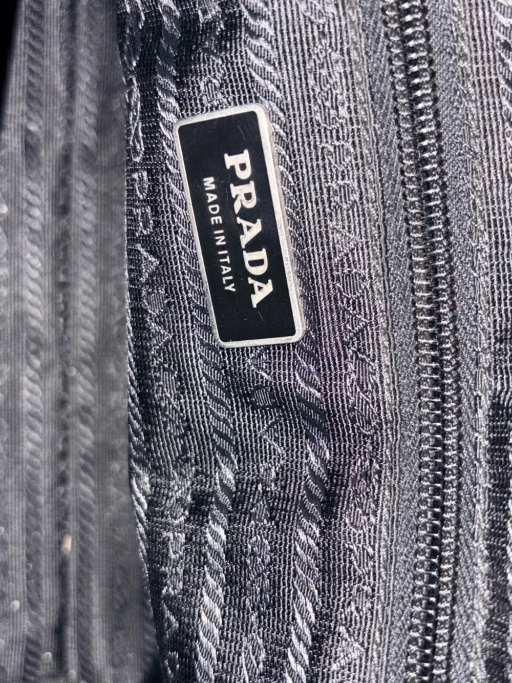 Prada Tessuto Black Nylon Tote with Patent Leather Logo Plaque and With Wallet - Picture 11 of 15